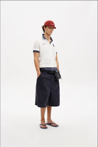 [MASONPRINCE] Checkered Collar Layered Polo
