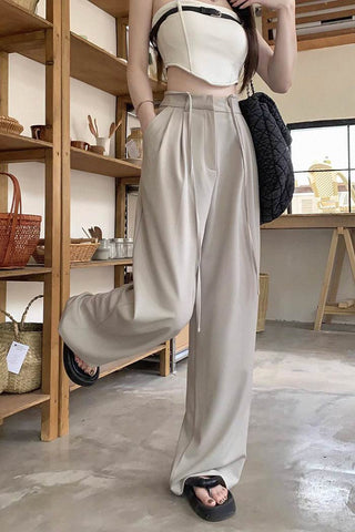 high waist drape suit trousers