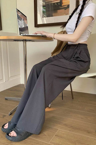 high waist drape suit trousers