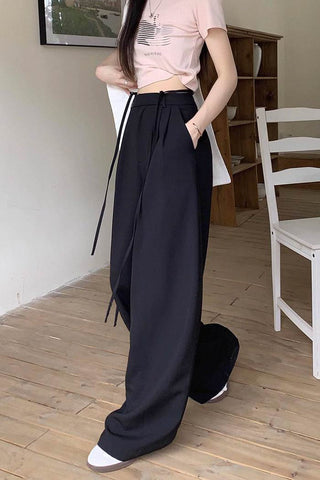 high waist drape suit trousers
