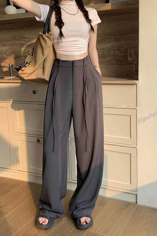 high waist drape suit trousers