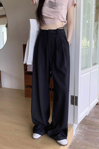 high waist drape suit trousers