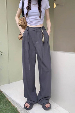 high waist drape suit trousers