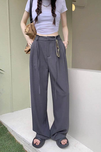 high waist drape suit trousers