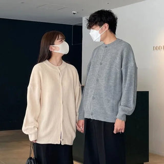 U-neck knit cardigan