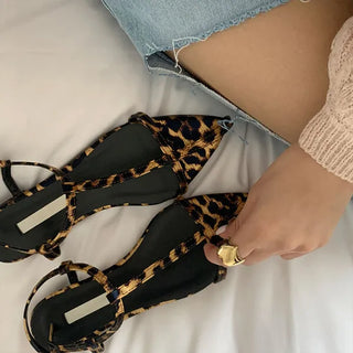 Pointed back strap sandals