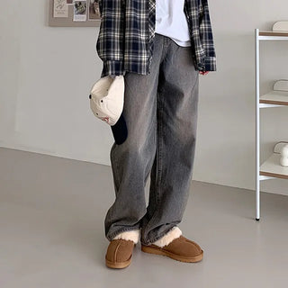 [High-Quality Leather] 0629 Cowhide Slip-on Mini Boots