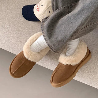 [High-Quality Leather] 0629 Cowhide Slip-on Mini Boots