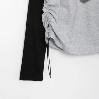 Side-shirred T-shirt
