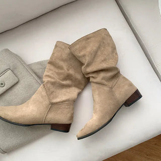 (2 colors) Suede Half Boots