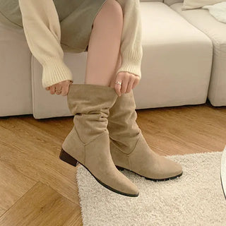 (2 colors) Suede Half Boots
