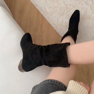 (2 colors) Suede Half Boots