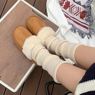 0643 Simple Suede Platform Slippers