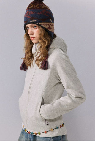 [Monterest] 5A Antibacterial Fleece-Lined Hooded Cardigan