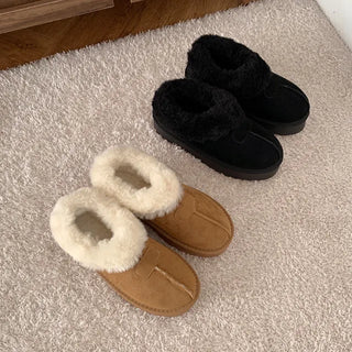 Platform warm sheepskin boots