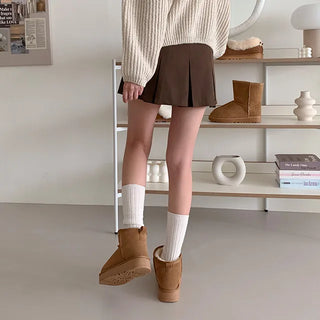 Cowhide mini suede boots (1 color)
