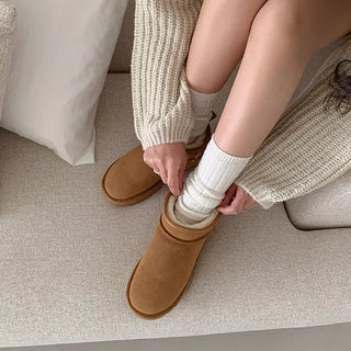 Cowhide mini suede boots (1 color)
