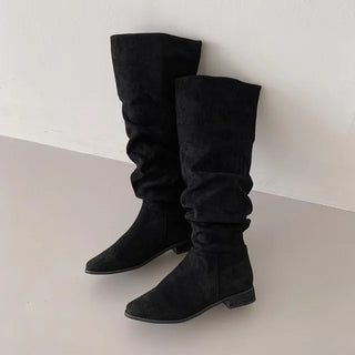Suede high-top boots