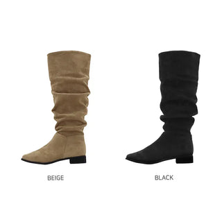 Suede high-top boots
