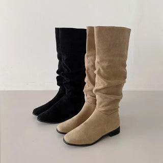 Suede high-top boots