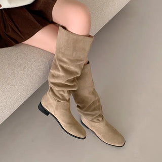 Suede high-top boots