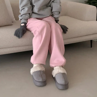 Platform suede fur sandals/slippers