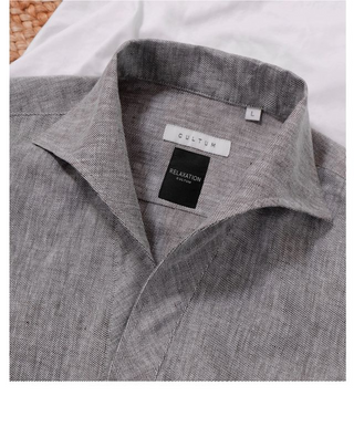 [CULTUM] Linen Half Placket Shirt
