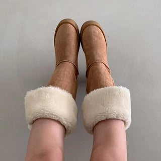 Platform 2-Way Suede Fur Long Boots
