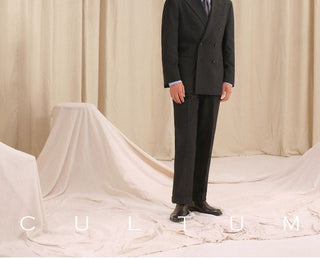 [CULTUM] Herringbone Brushed Double-Breasted Suit