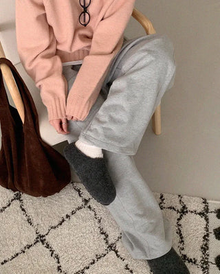 Platform felt suede mules