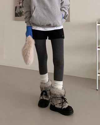 Lace-up fur warmer boots
