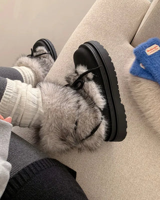 Lace-up fur warmer boots