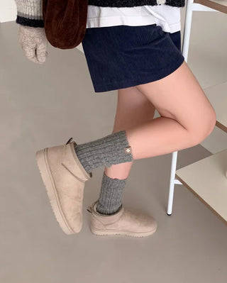 Suede mini fur boots
