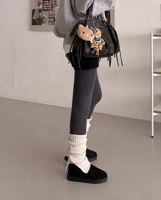 Suede mini fur boots