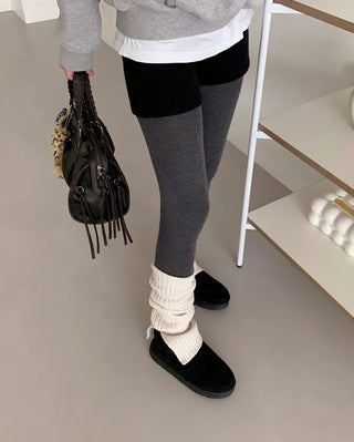 Suede mini fur boots