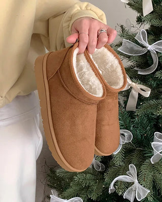Suede mini fur boots