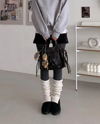 Suede mini fur boots