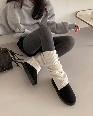 Suede mini fur boots