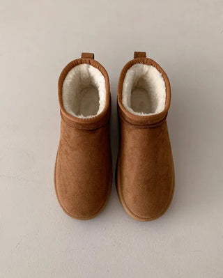 Suede mini fur boots