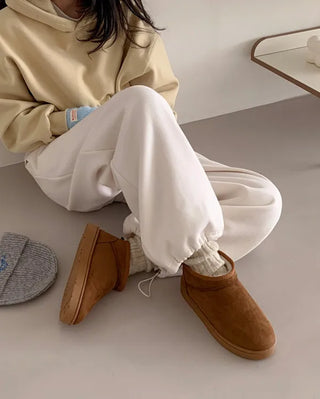Suede mini fur boots