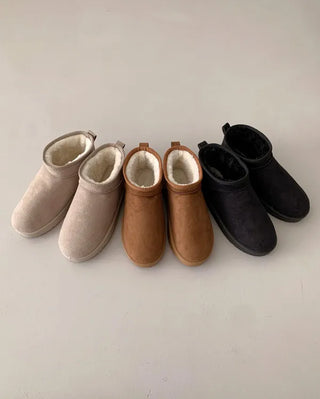 Suede mini fur boots