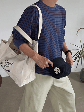 Move Pigment Stripe Ribbed T-shirt