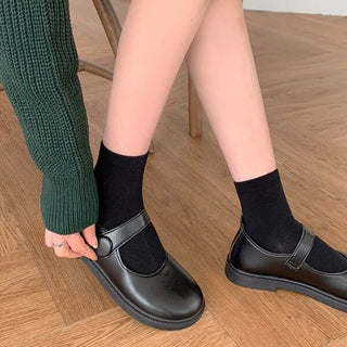 0422 Velcro Button Mary Jane Loafers (3 colors)