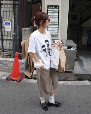 Face graphic short-sleeved T-shirt