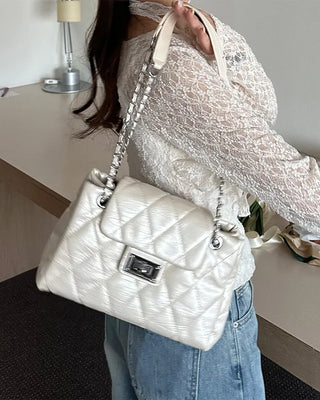 Quilted buckle mini shoulder bag