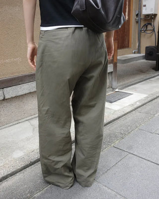 Two-pleat cotton wide-leg pants