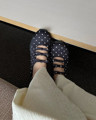 Polka Dot Ribbon Mary Jane Sneakers