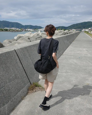 Nylon shorts with string waistband
