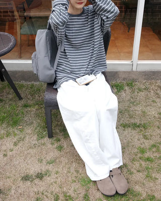 Striped long-sleeved T-shirt