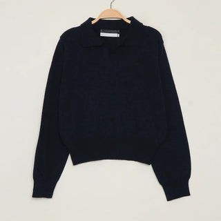 Cashmere Collar Long-Sleeve Knit
